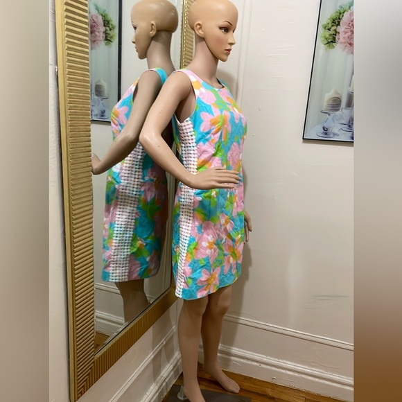 Lilly Pulitzer Floral Sleeveless Dress in Blue and Pink - Picture 9 of 15